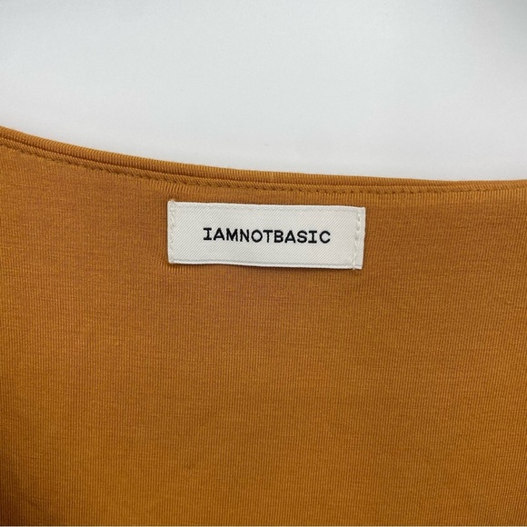 Iamnotbasic Tina bodysuit mustard orange I am not basic strappy ties Sz L - Picture 3 of 6